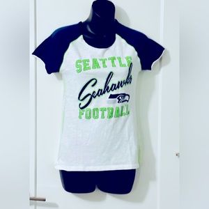 Small Seattle Seahawks Baby Doll Shirt Ladies White NFL